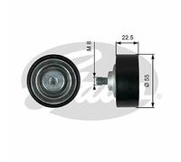 NEW GATES V-RIBBED BELT DEFLECTION GUIDE PULLEY OE QUALITY REPLACEMENT T36767
