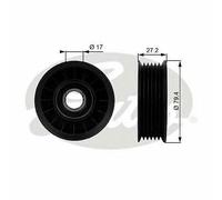 NEW GATES V-RIBBED BELT DEFLECTION GUIDE PULLEY OE QUALITY REPLACEMENT T38009