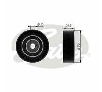 NEW GATES V-RIBBED BELT DEFLECTION GUIDE PULLEY OE QUALITY REPLACEMENT T38071