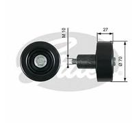 NEW GATES V-RIBBED BELT DEFLECTION GUIDE PULLEY OE QUALITY REPLACEMENT T39277