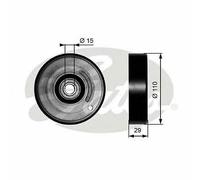 NEW GATES V-RIBBED BELT TENSIONER PULLEY OE QUALITY REPLACEMENT T36160