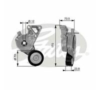 NEW GATES V-RIBBED BELT TENSIONER PULLEY OE QUALITY REPLACEMENT T38148