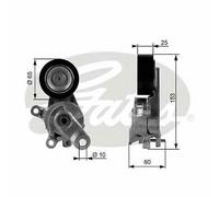 NEW GATES V-RIBBED BELT TENSIONER PULLEY OE QUALITY REPLACEMENT T38209