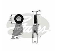 NEW GATES V-RIBBED BELT TENSIONER PULLEY OE QUALITY REPLACEMENT T38234