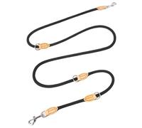 New Generation 2.1M Adjustable Dog Leash - Hands-Free For 2 Dogs, Durable Nylon For Large Hands(Black)