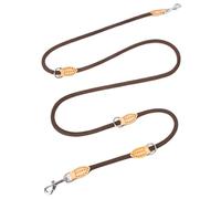 New Generation 2.1M Adjustable Dog Leash - Hands-Free For 2 Dogs, Durable Nylon For Large Hands(Chocolate)