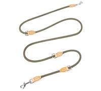 New Generation 2.1M Adjustable Dog Leash - Hands-Free For 2 Dogs, Durable Nylon For Large Hands(Coffee)