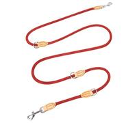 New Generation 2.1M Adjustable Dog Leash - Hands-Free For 2 Dogs, Durable Nylon For Large Hands(Red)