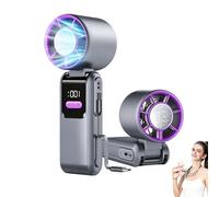 New generation Complete upgrade - Portable Refrigerated Fan, 3-in-1 Foldable Pocket Fan with Ice Cooling Pad 199 Speed Adjustable Rechargeable Mini Personal Fan with Built-in Cable (B)