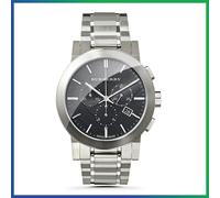 NEW GENUINE BURBERRY BU9351 THE CITY BLACK DIAL STAINLESS STEEL MEN'S WATCH GIFT