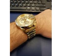 DIESEL DZ4360 Mega Chief Mens Gold Tone Chronograph Watch BN In Gift Box Genuine