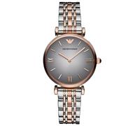 NEW EMPORIO ARMANI WOMENS WATCH SILVER GOLD BRACELET WITH GREY DIAL AR1725 UK