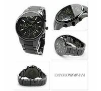 NEW GENUINE EMPORIO ARMANI MENS WATCH CERAMIC STAINLESS STEEL BLACK DIAL AR1451