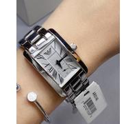 NEW GENUINE EMPORIO ARMANI WOMEN'S WATCH CLASSIC SILVER TONE & WHITE DIAL AR0146