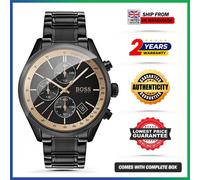 New Genuine HUGO BOSS Grand Prix HB1513578 Mens Watch Stainless Steel Black