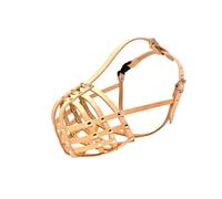 New Genuine Light Leather Dog Muzzle for Dogue de Bordeaux and Bullmastiff and and other similar breeds (Beige Leather, DB-2)