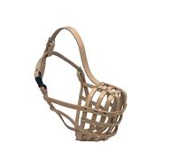 New Genuine Light leather Dog muzzle for Shar Pei and other similar breeds (Natural Leather, SHP2)