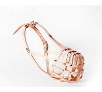 New Genuine Light leather Dog Muzzle for Spitz, Poodle, and Other similar snout