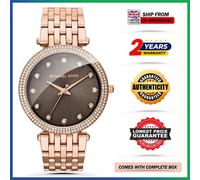 New Genuine Michael Kors MK3217 Darci Rose Gold Crystal Brown Dial Womens Watch