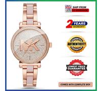 New Genuine Michael Kors MK4336 Sofie Crystal Rose Gold Pink Strap Womens Watch