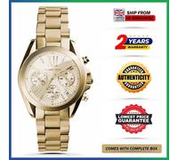 New Genuine Michael Kors MK5798 Mini Bradshaw Gold Chronograph Womens Watch 36mm