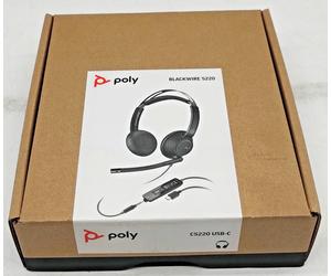 NEW GENUINE PLANTRONICS POLY BLACKWIRE C5220 USB-C STEREO HEADSET - BLACK