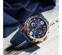NEW GENUINE TOMMY HILFIGER MENS WATCH BLUE DIAL WITH GOLD CASE TH1791474 DECKER