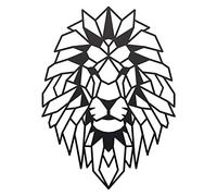 New Geometric Black Lion Steel Wall Art