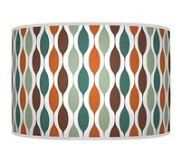 New Geometric Lampshade Burnt Orange Teal Brown Ceiling Light Handmade Drum Lamp Shade Floor Table or Ceiling Pendant Light Shade dz40 (35cm(14")