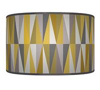 New Geometric Lampshade Ochre Yellow Grey Ceiling Light Drum Handmade Lamp Shade Floor Table or Ceiling Pendant Light Shade dz92 (30cm(12")