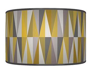 New Geometric Lampshade Ochre Yellow Grey Ceiling Light Drum Handmade Lamp Shade Floor Table or Ceiling Pendant Light Shade dz92 (35cm(14")