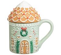 New Gingerbread House Mug with Lid with A Cosy and Seasonal Gingerbread House Design, Perfect for Sipping Your Favourite Hot Beverages from Over The Christmas Holidays.
