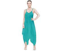 New Girl Fashions H&F Women Ladies Plain Sleeveless Cami Baggy Strapy Romper Harem Lagenlook Playsuit Jumpsuit Top Dress Plus Size XL XXL XXXL 8 10 12 14 16 18 20 22 24 26 (One Size, Jade)