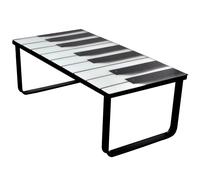 vidaXL Glass Coffee Table with Piano Printing Home Living Room Furniture Stand