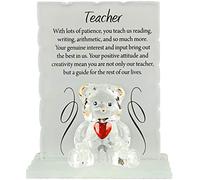 New Glass Crystal Ornaments Gift Set Poem Poetic Writing Message Angel Xmas with LED Display (Teacher)
