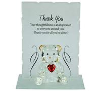 New Glass Crystal Ornaments Gift Set Poem Poetic Writing Message Angel Xmas with LED Display (Thank You)