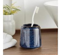 New Glaze Navy Blue Toothbrush Holder - Large Stoneware Tumbler for Bathroom Countertop - Stylish & Spacious Toothbrush Storage - Sophisticated Design M-06 (Toothbrush Holder)