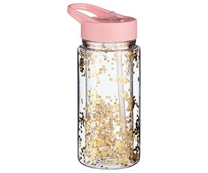 New Glitter Filled Water Bottle. BPA Free for Your Protection Perfect for Your Little Ones - 260ml - Gold - Dimension: 29 x 27cm.