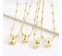 new glossy bubble 26 English letters pendant copper gold-plated popular necklace bracelet