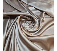 New Glossy Charmeuse Silk Satin Bridal Dress Polyester Lining Craft Fabric IND 44" Meter (Taupe)