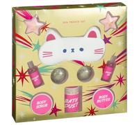 New Glow Studio Spa Treats Gift Set - Luxury Self Care Pamper Kit with Eye Mask, Bath Dust, Body Scrub, Body Butter, Shower Gel & Bath Fizzers - Relaxing Spa Gift for Women, Christmas A-26