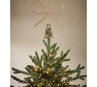 New Gold Diamante Bow Christmas Tree Topper For A Dash of Elegance and Timeless Flair, The Elegant Touch to Any Christmas Decorations, Make Your Home STand Out - 20 x 6 x 21.5cm
