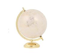 New Gold Globe, Designed to Spin Smoothly, Add A Sophisticated Touch to Your Interior Decor, Crafted With Precise Markings and Gold Detailing to Create A Refined Look in Your Space. - Cream
