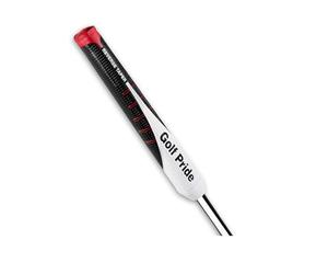 *NEW* Golf Pride 2024 Reverse Taper Flat Large Jumbo Putter Grip - Stroke Enhancement Collection, Unisex, Soft & Tacky Feel with Dimple Traction Technology, 64g, 0.580 Round - Sl lack/White/Red