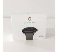 NEW Google Pixel Watch Polished Silver Stainless Steel Case with Charcoal Band