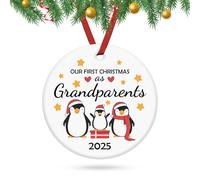 New Grandparents Ornament First Time Grandparent Gifts for Xmas Tree Decorations New Grandparents Gifts for Grandma Grandpa Ceramic Ornament Keepsake Grandparent First Christmas Ornaments Presents