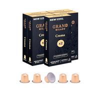 New Grano Milano Crema Coffee Capsules - 100 Aluminium Coffee Pods Compatible with Nespresso Original line, Medium Roast - Intensity 8/12, Made in Italy