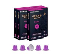New Grano Milano Forte Coffee Capsules - 100 Aluminium Coffee Pods Compatible with Nespresso Original line, Dark Roast - Intensity 9/12, Made in Italy