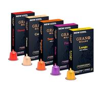 New Grano Milano Variety Pack Coffee Capsules - 50 Aluminium Coffee Pods Compatible with Nespresso Original line, Medium & Dark Roast, Made in Italy