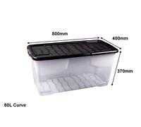 NEW Great Value Strata Curve Clear Plastic Storage Box Boxes with Lids - 7 Sizes